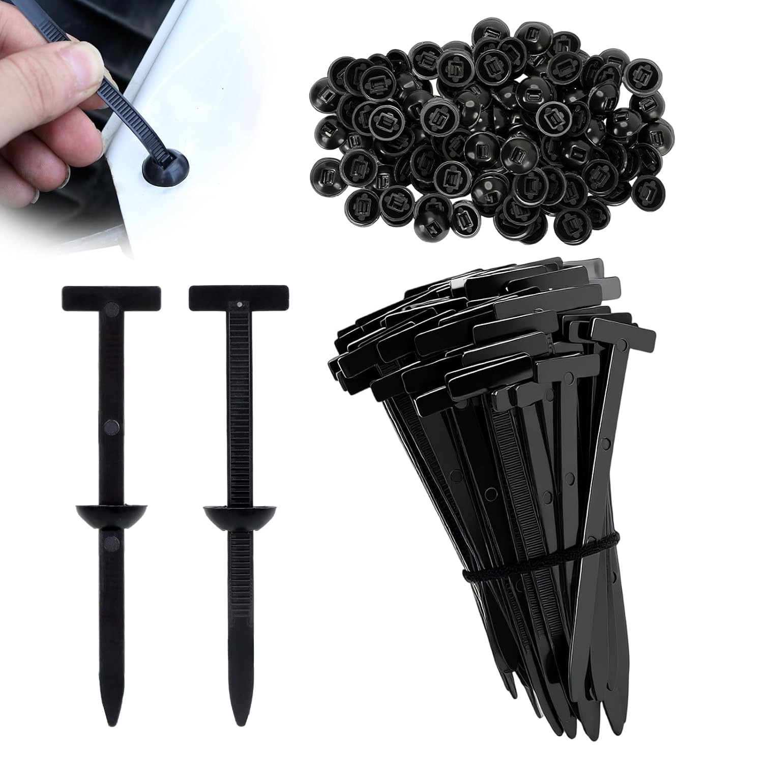 120PCS Nylon Universal Cable Tie Buckle,Heavy Duty Self-Locking UV Resistant Zip