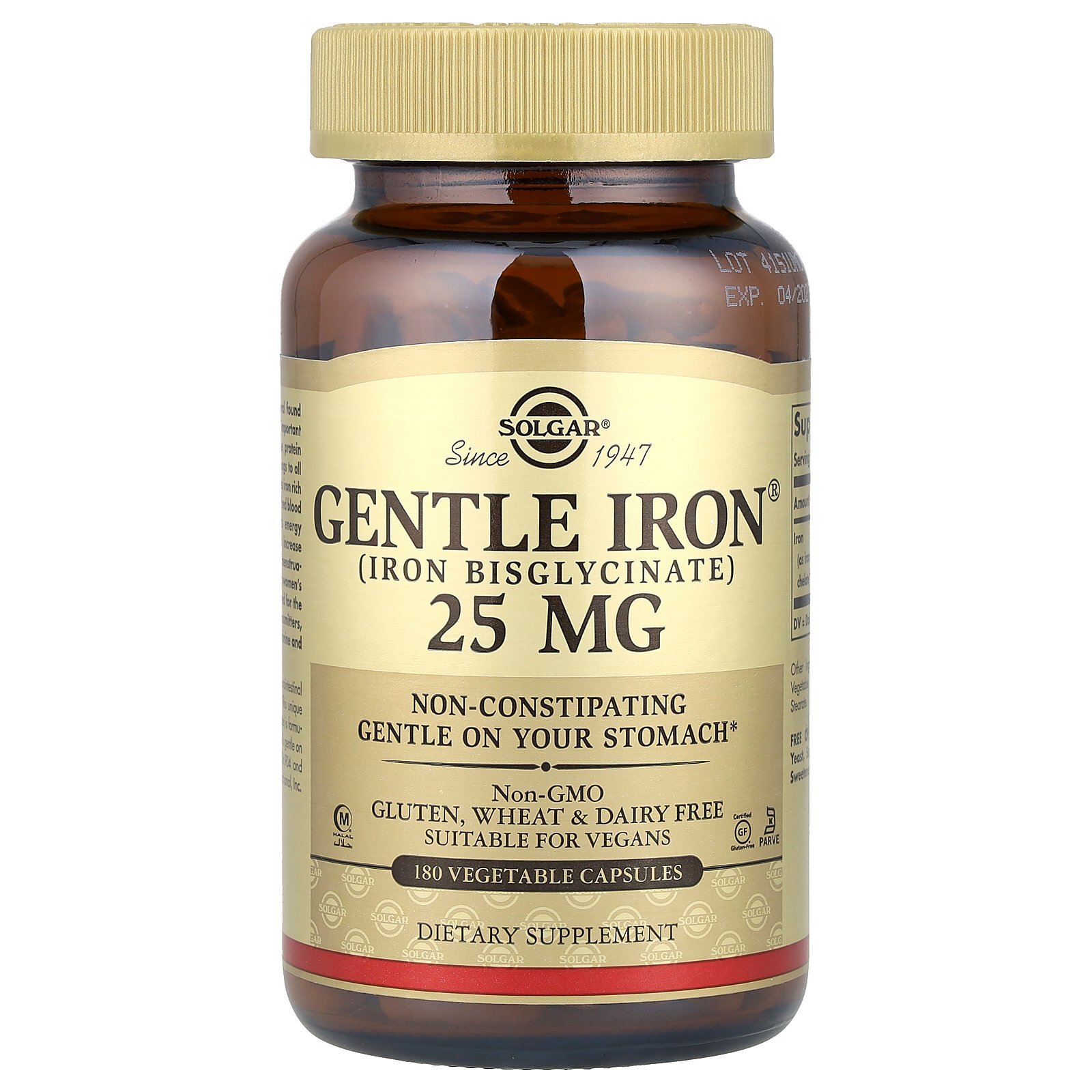 Gentle Iron®, 25 mg, 180 Vegetable Capsules