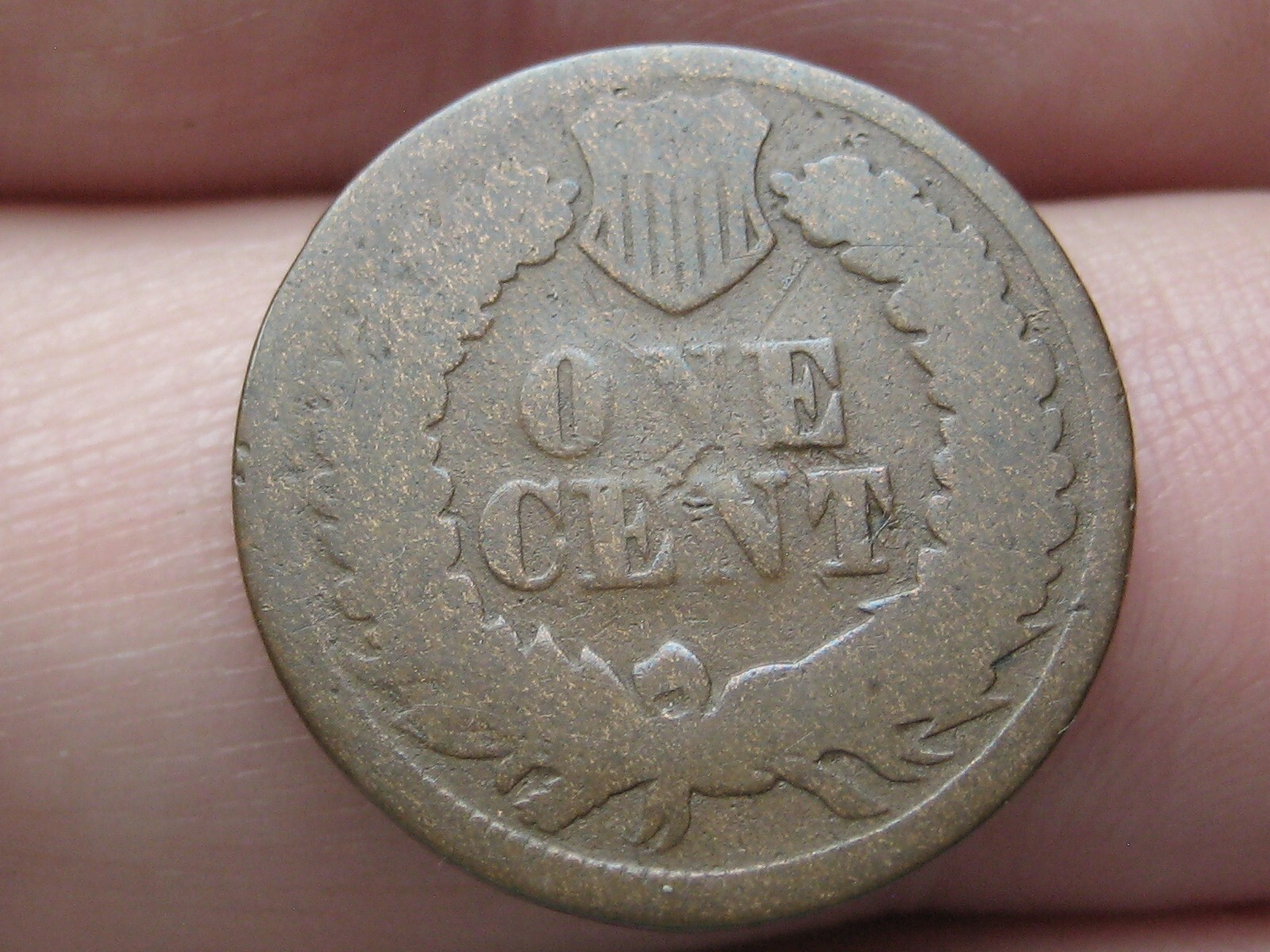 1871 Indian Head Cent Penny- About Good Details, Shallow N, FS-901