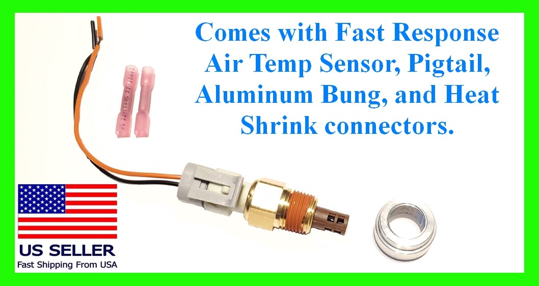 Fits GM Threaded Intake Fast Air Temperature Sensor IAT 3/8" Bung Pigtail LSX