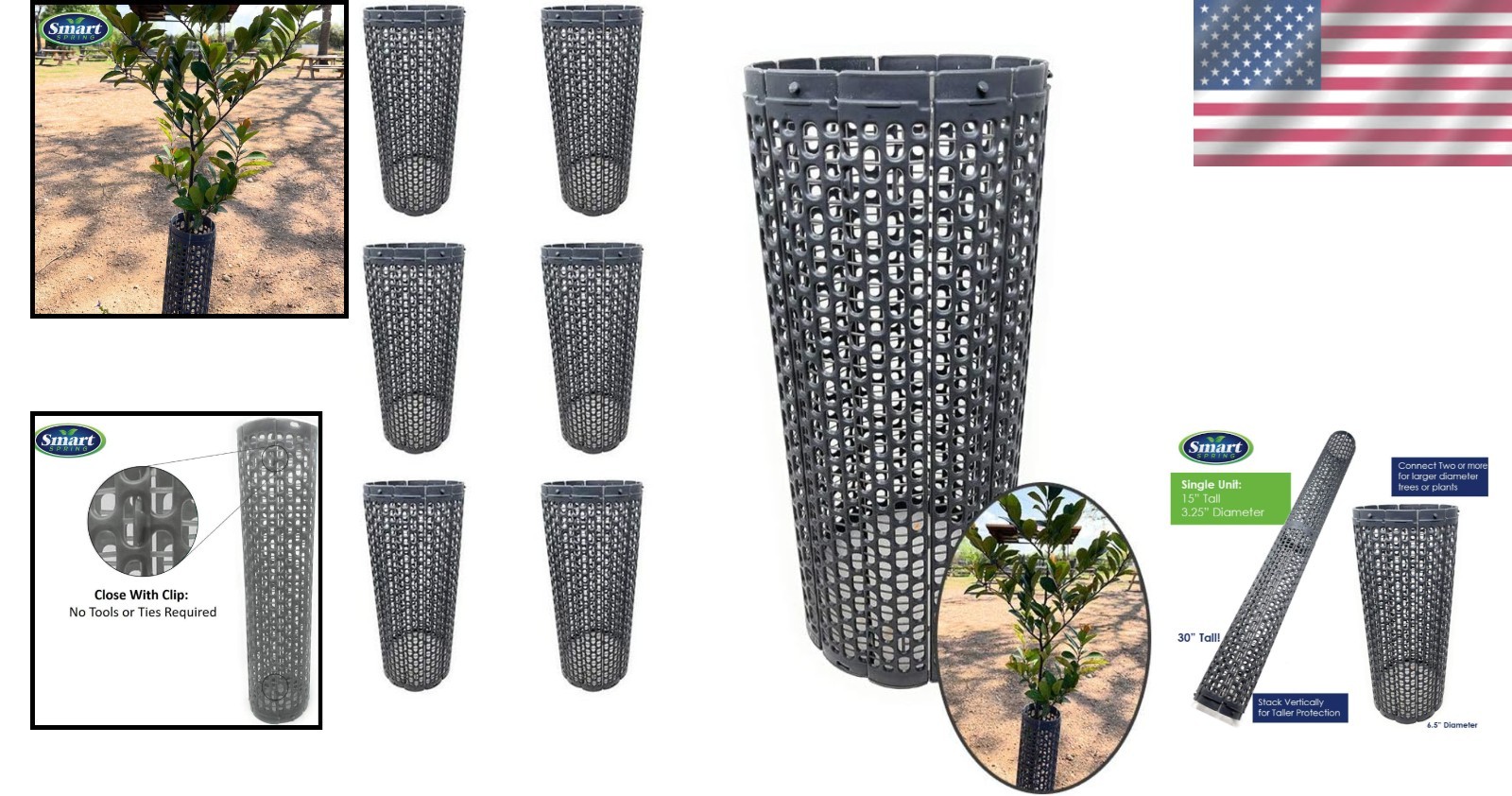 Spiral Tree Guards 15", Adjustable Protection, 6 Pcs