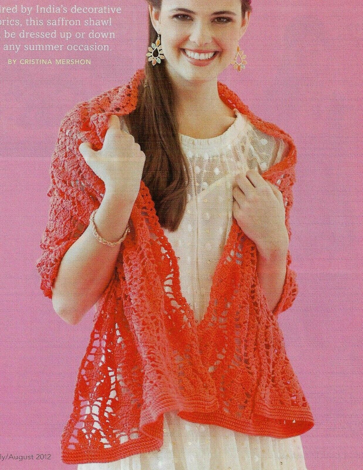 SARI SHAWL WRAP WOMEN'S CROCHET PATTERN INSTRUCTIONS