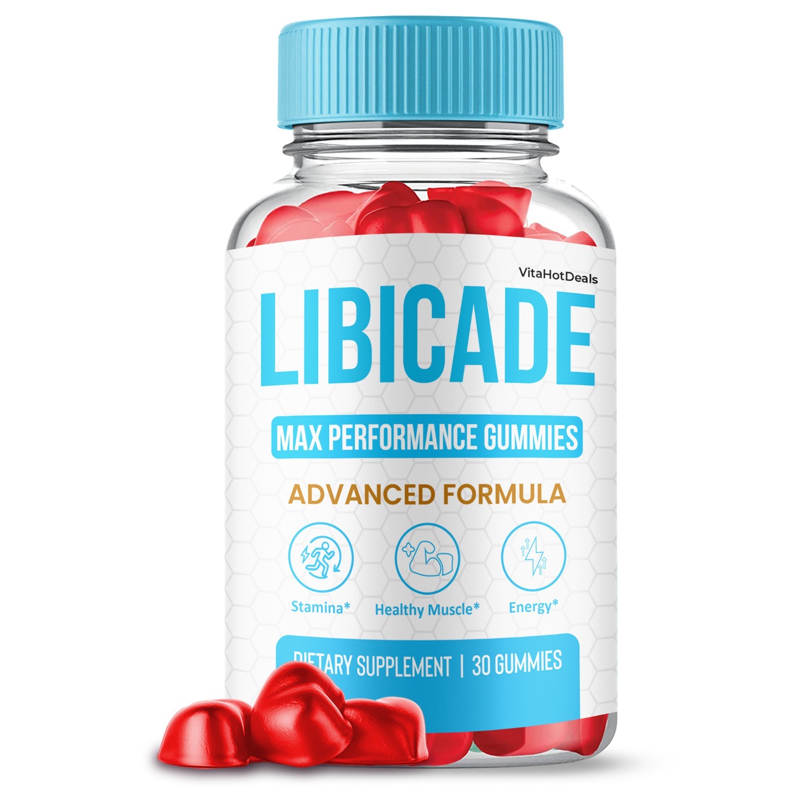 Libicade Gummies, Max Performace, Libi cade Natural Supplement (1 Pack)