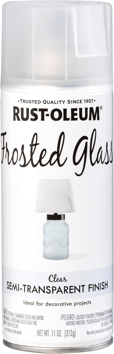 Rust-Oleum 342600 Frosted Glass Spray Paint, 11 Oz, Satin Frosted Glass