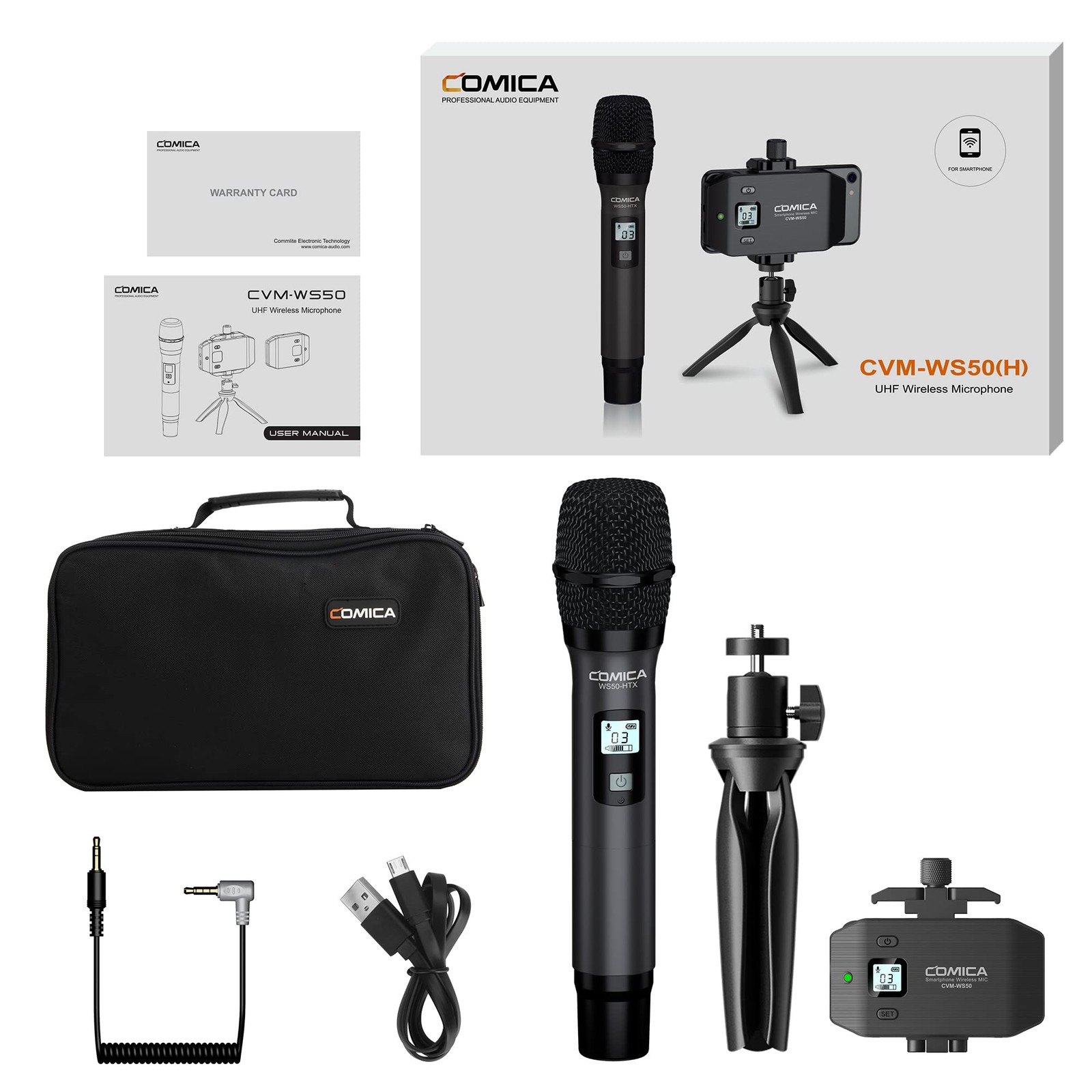 CVM-WS50 Wireless Handheld Microphone, Professional Handheld Interview Mic fo...