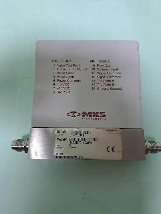 MKS Instruments 649A51T11CAVR N2 10 SCCM Flow Pressure Controller Type 649