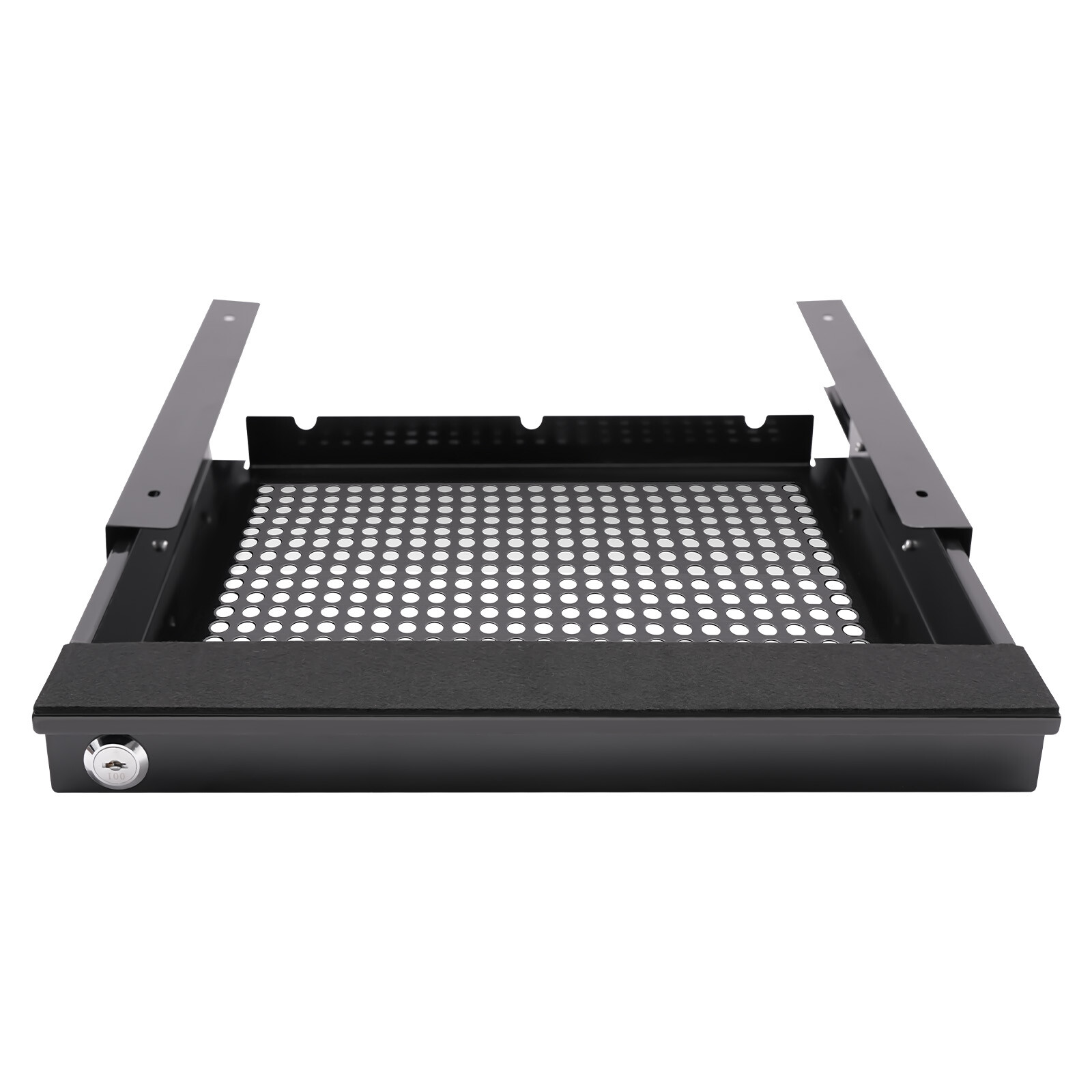 14?? Modern Sliding Pull-out Drawer Storage Organizer for Standing Desks Black