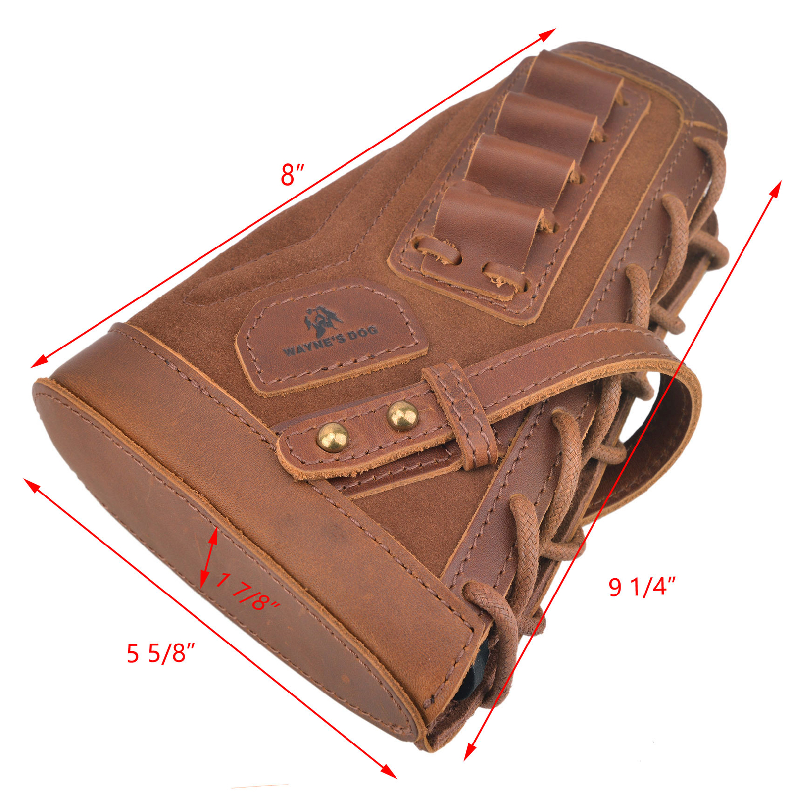 No-Drill Leather Rifle Buttstock Sleeve with Shell Holder for .22 .357 .300win