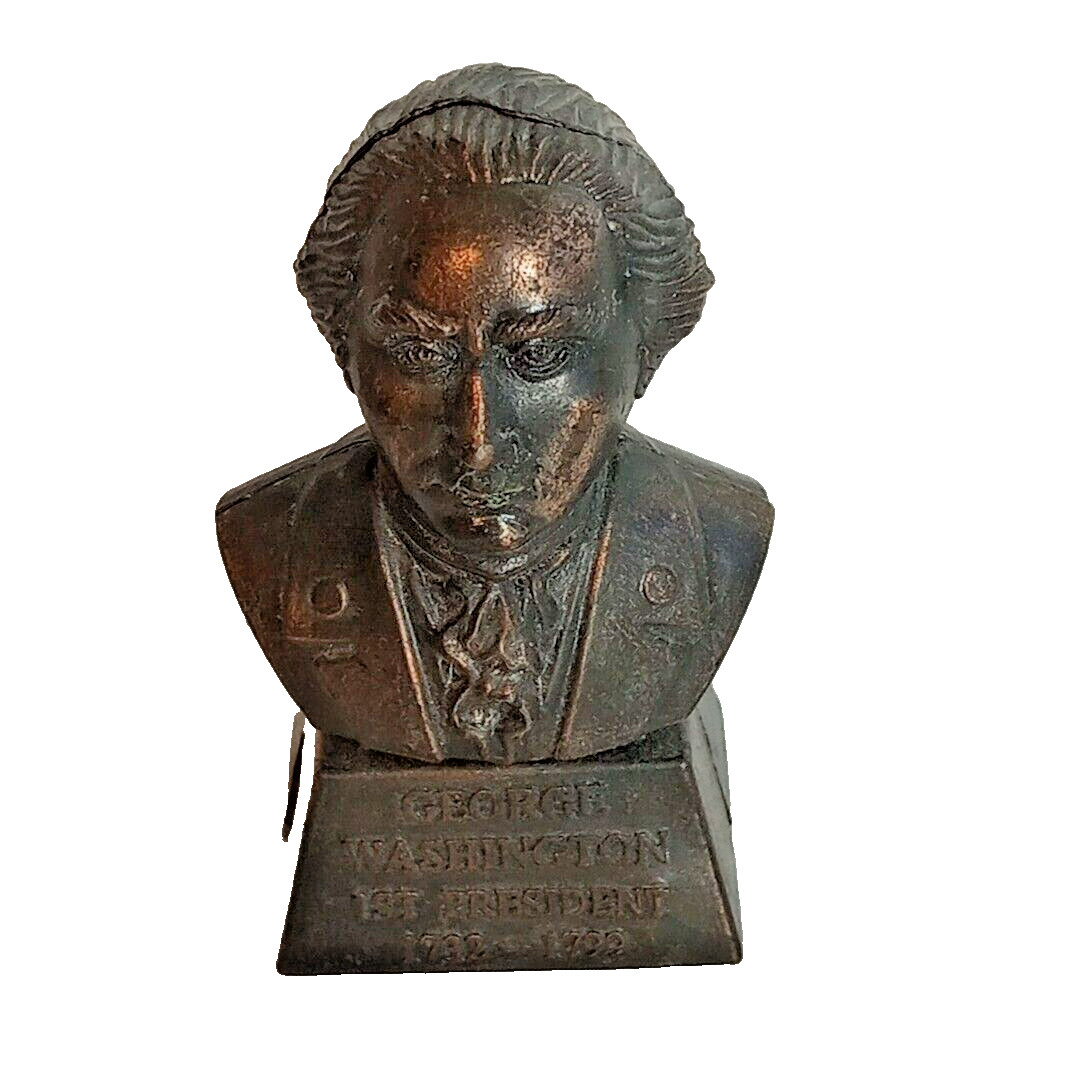 PRESIDENT GEORGE WASHINGTON VINTAGE MINI BUST METAL PENCIL SHARPENER EUC