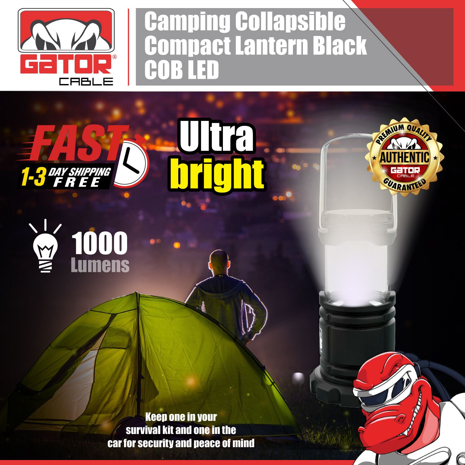 2-Pack Camping LED Bright Emergency Lantern Light Lamp Portable Battery Powered