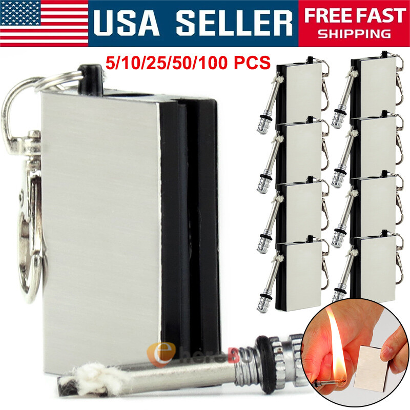 5~100 Permanent Match Strike,Waterproof Flint Fire Starter Survival Tool Outdoor