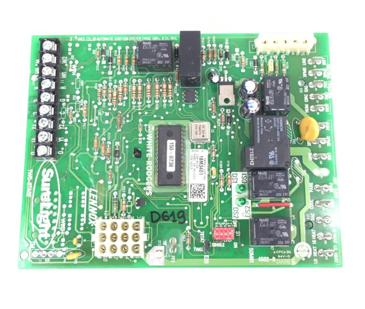 LENNOX 18M3401 Furnace Control Circuit Board SureLight  50M61-120-02 used #D619