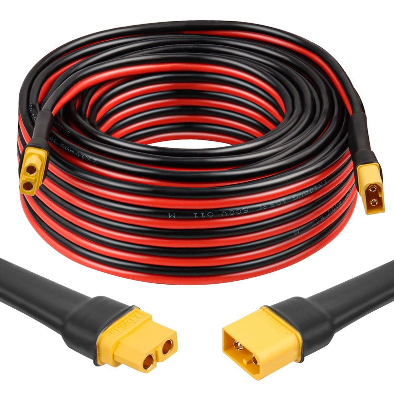 Xrds -Rf Xt60 Extension Cable 40Ft 10Awg Tinned Copper Wire Xt60 Male To Female