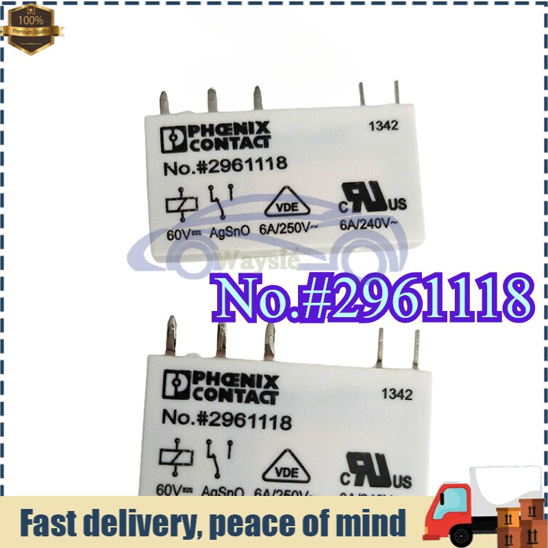 No.#2961118 10 PC Brand NEW Phoenix Contact Miniature Relay 5 Pins 60V 6A/250VAC