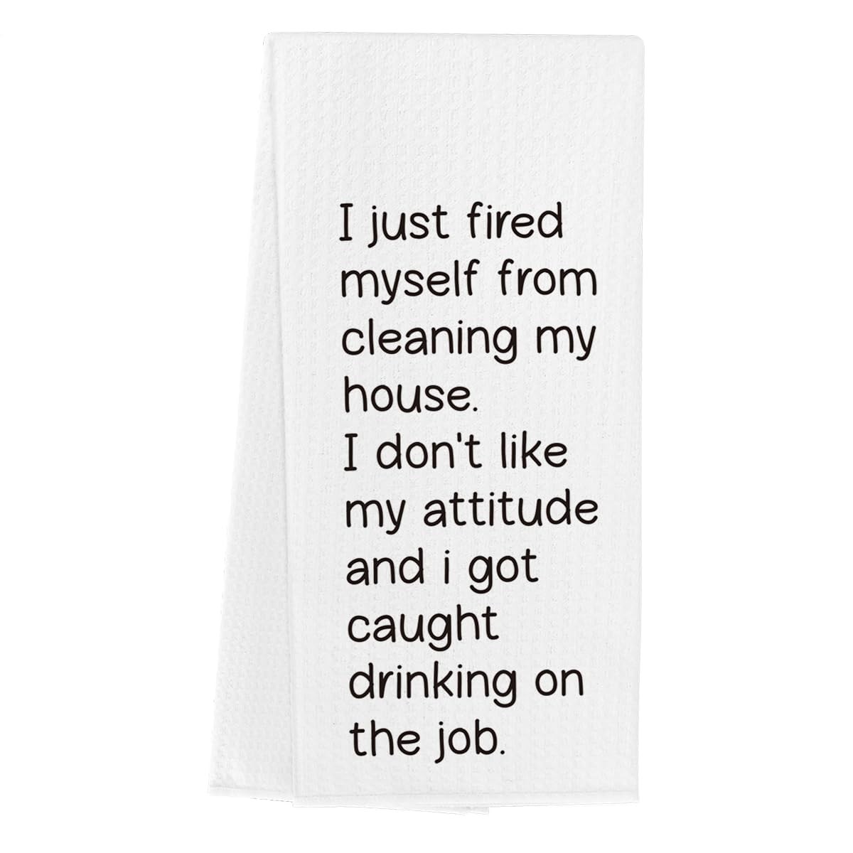 14x23 Inch Funny I Just Fired Myself Waffle Weave Tea Dish Hand Towels Adult