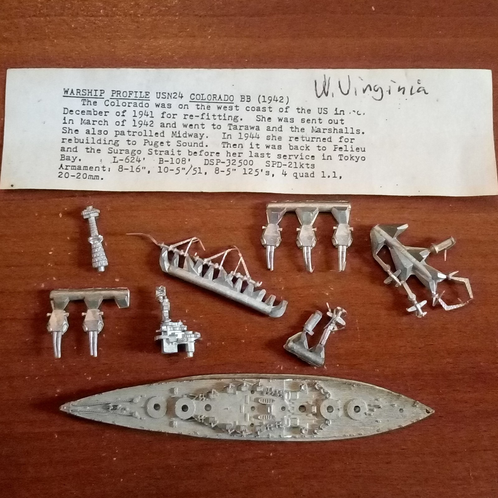 GHQ WWII Micronaut 1/2400 Scale USN-24 BB Colorado Out of Blister