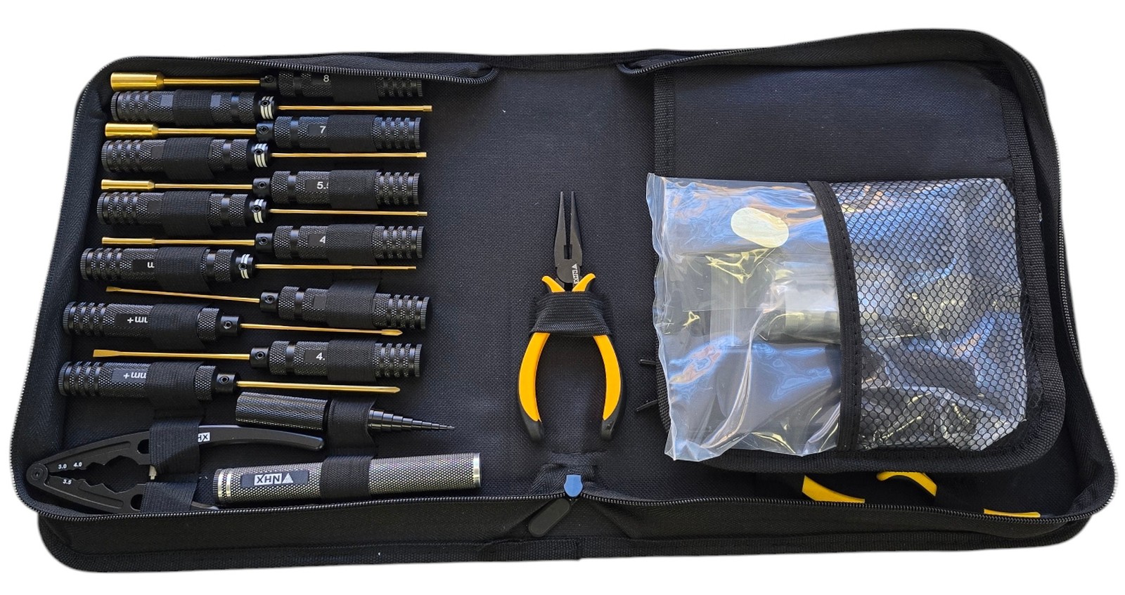 NHX RC 23 in 1 RC Tool Set Hex, Nut, Philips Flat, Pliers, Reamer, Stand, Camber