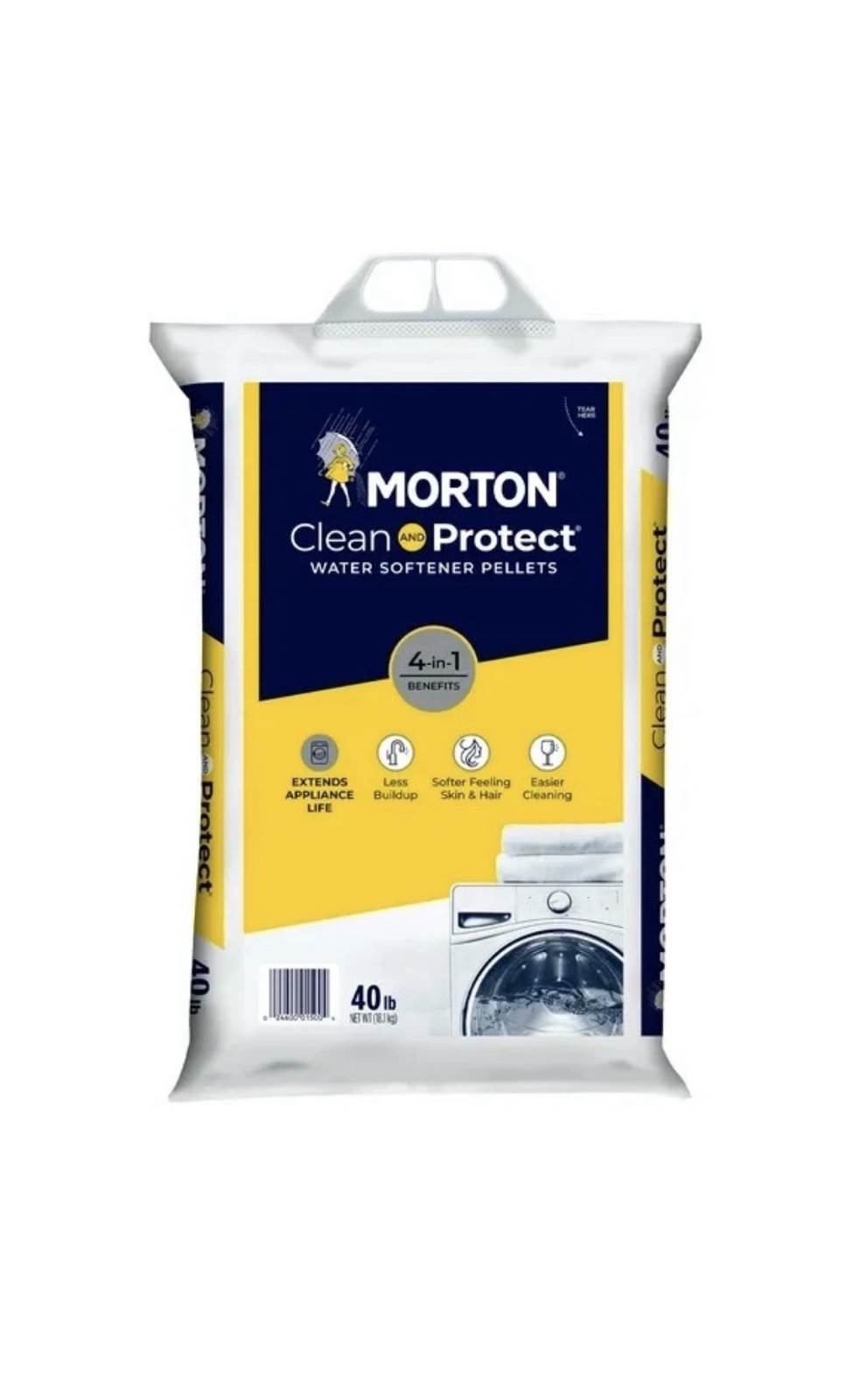 5 Pack Morton Salt Clean and Protect Water Softener Salt Pellets, 40 lb. Bag