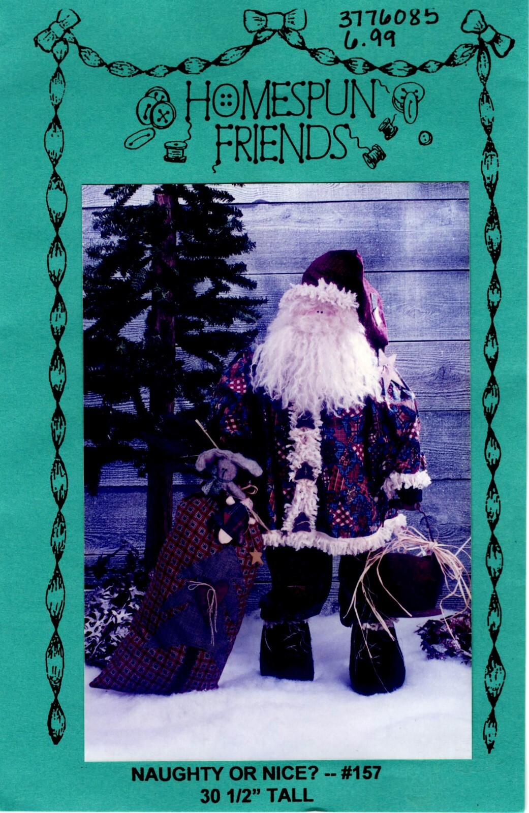 Naughty or Nice Santa Christmas Craft Pattern by Homespun Hill 157