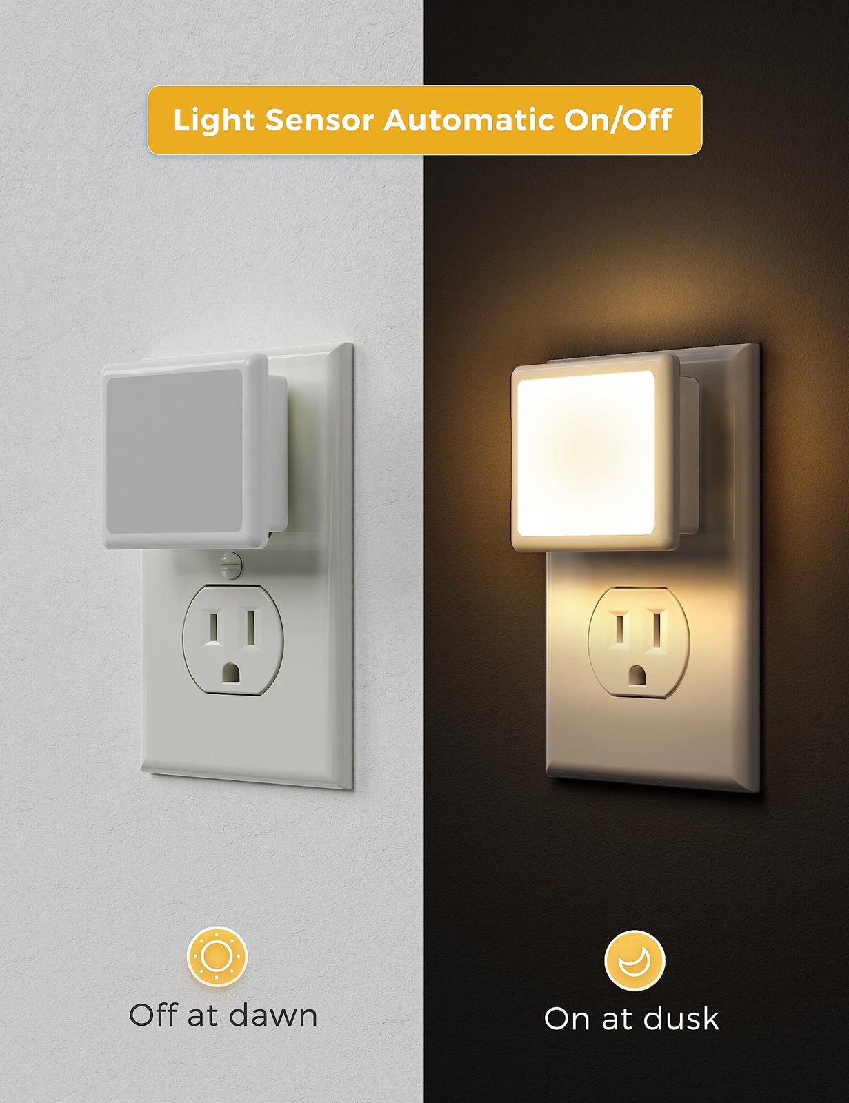 Night Light,Night Lights Plug into Wall, [6-Pack] Plug in Night Light, Dusk-t...