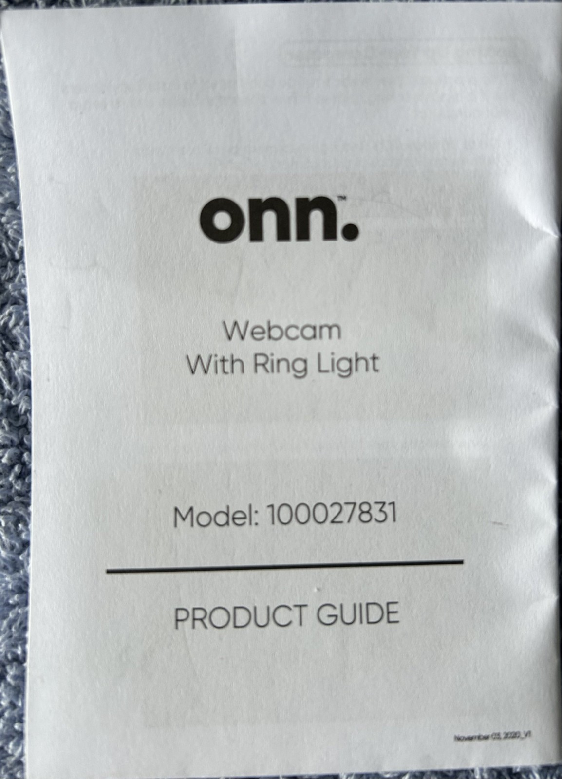 Onn Surf Webcam Model 100027831, USB-A