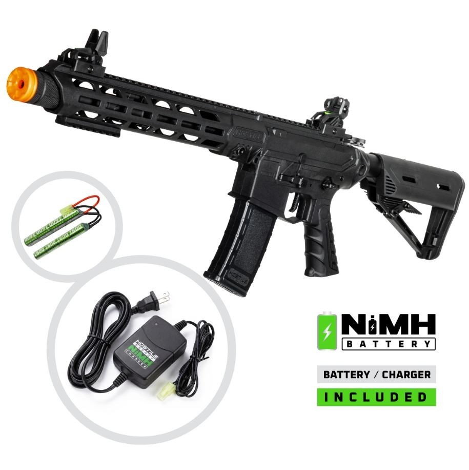 HK Army Airsoft Hostile RAZE EXT AEG Rifle w/ Battery & Charger Combo Black