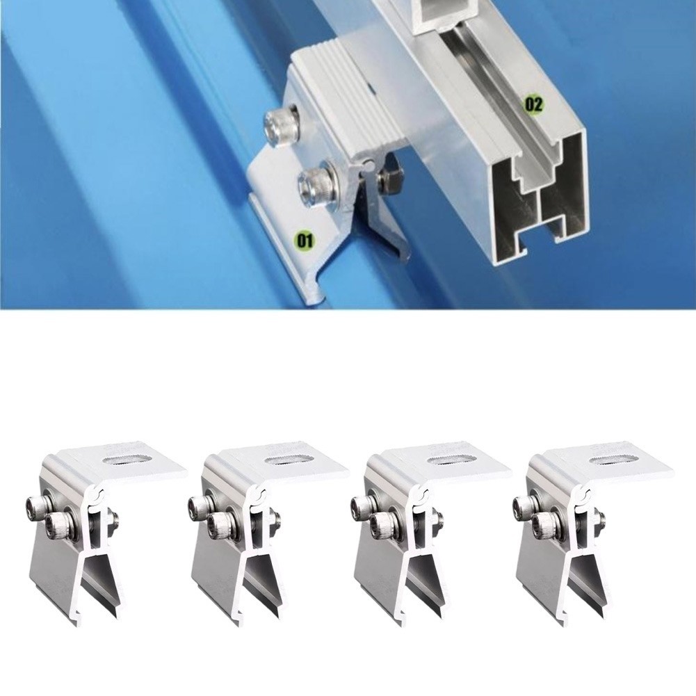 Aluminium Roof Fold Clamps Designed for PV Solar Panel Attachment and Stability