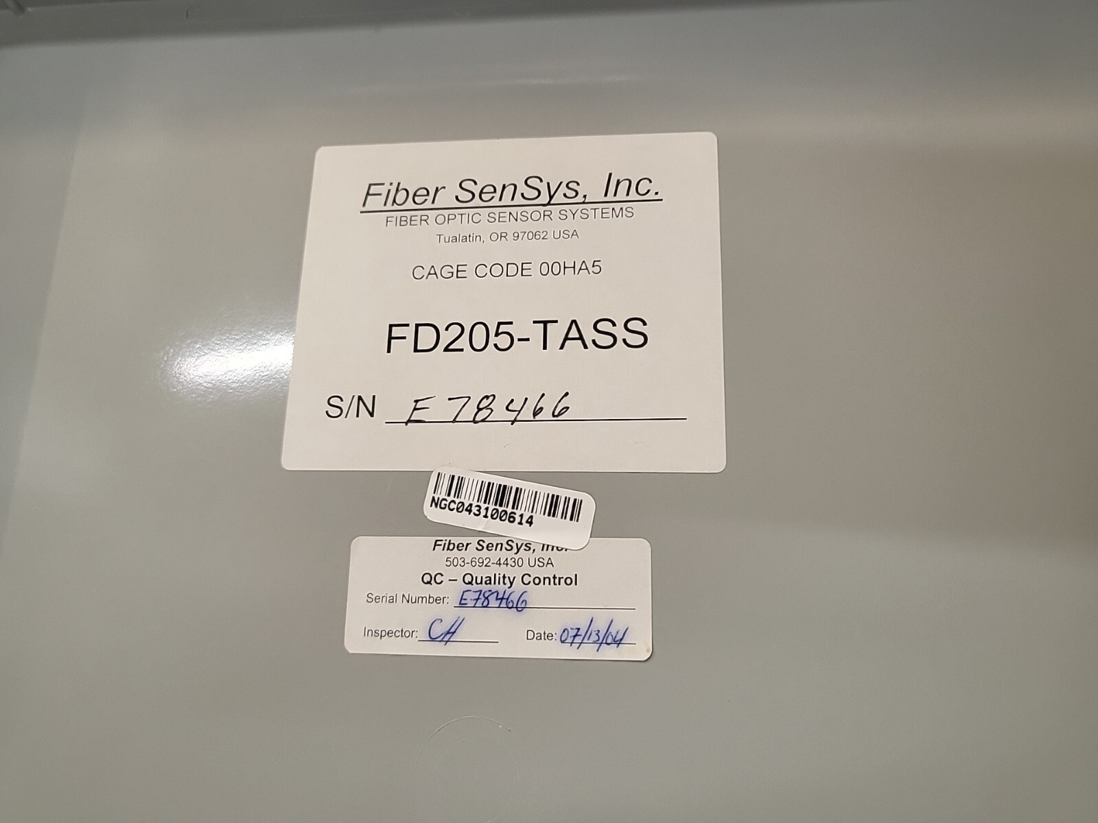 FIBER SENSYS DEFENDER SERIES 200 Perimeter ALARM PROCESSOR ENCLOSURE Box FD205