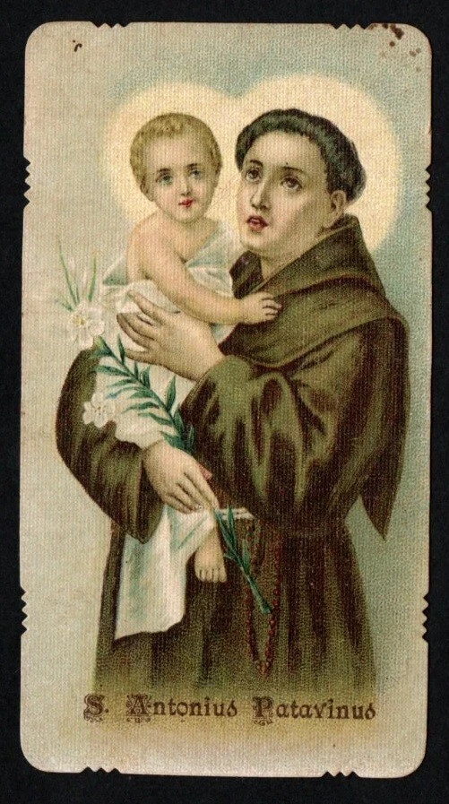 Holy card antique de San Antonio de Padua santino image pieuses estampa