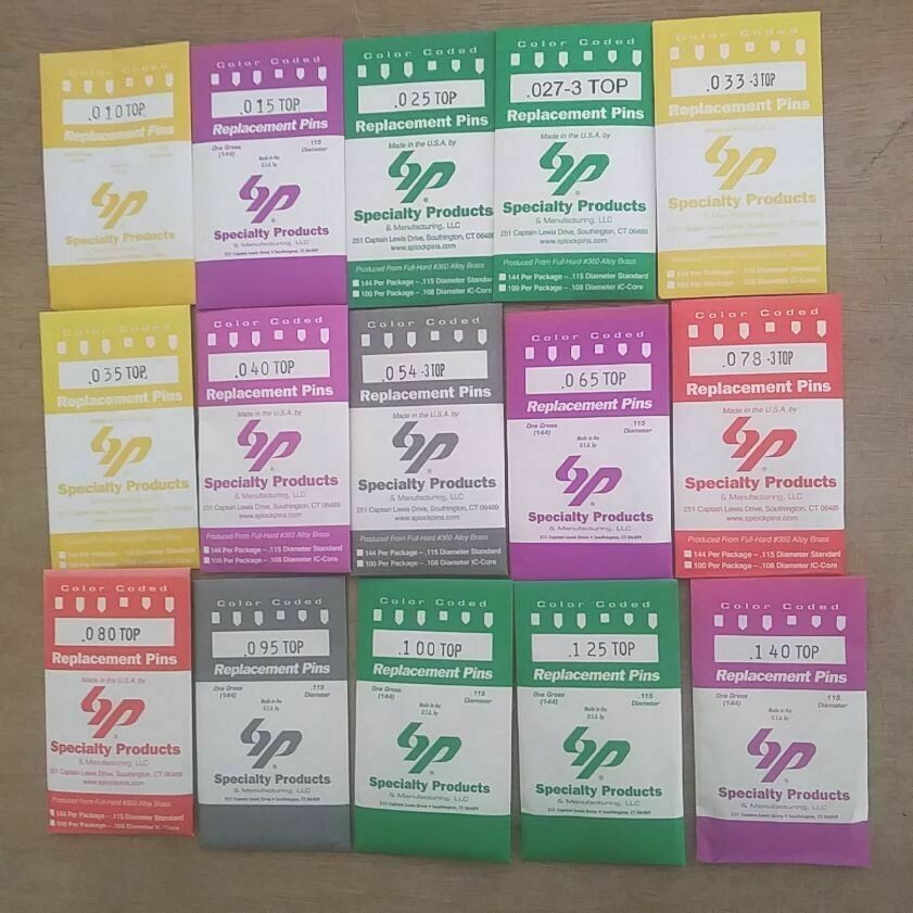 15 Packs of Top Master Locksmith Lock Pins. 144 Pins in Each Pack. Made in USA