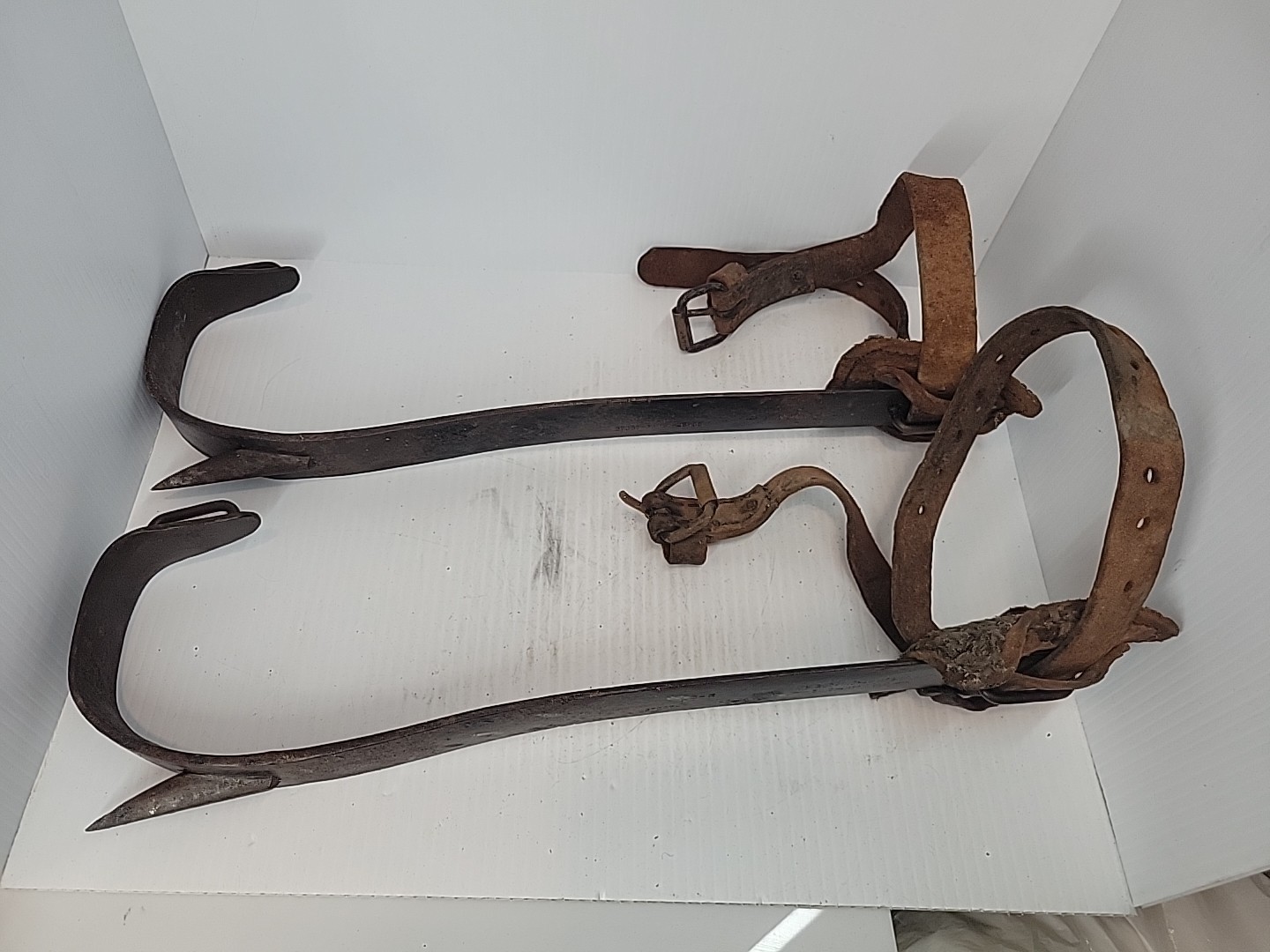 Vintage Pair of Buckingham Lineman Climbing Spikes, Pole Climbing Tree Climbing
