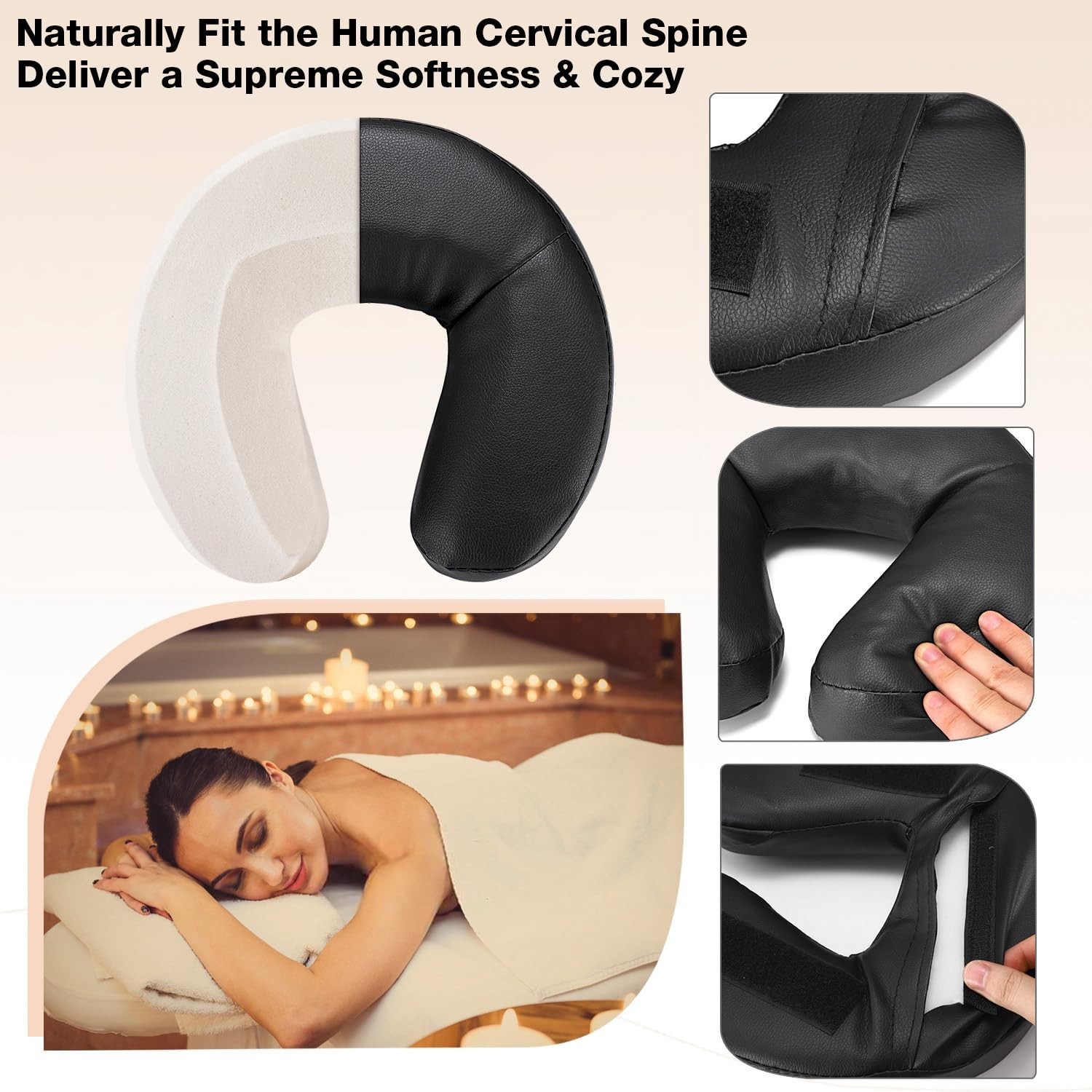 Adjustable Massage Table Face Cradle & Cushion, Spa Bed Headrest Pillow Support,