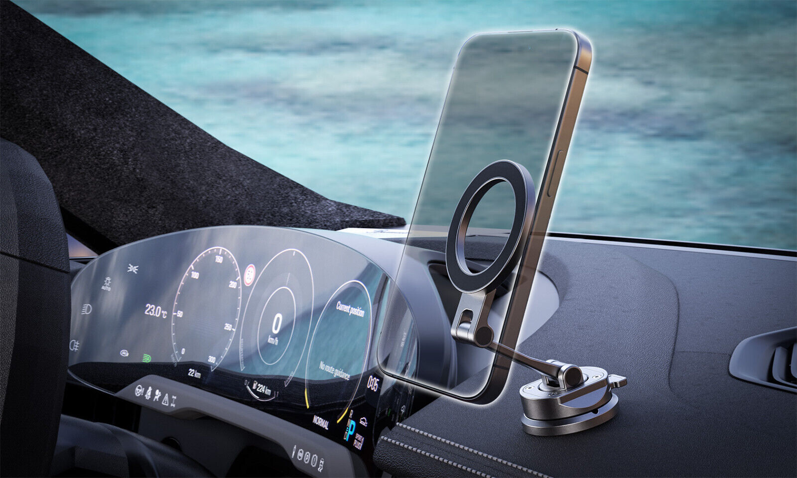 Leofoto PM-02 Magnetic Car Phone Mount - Black