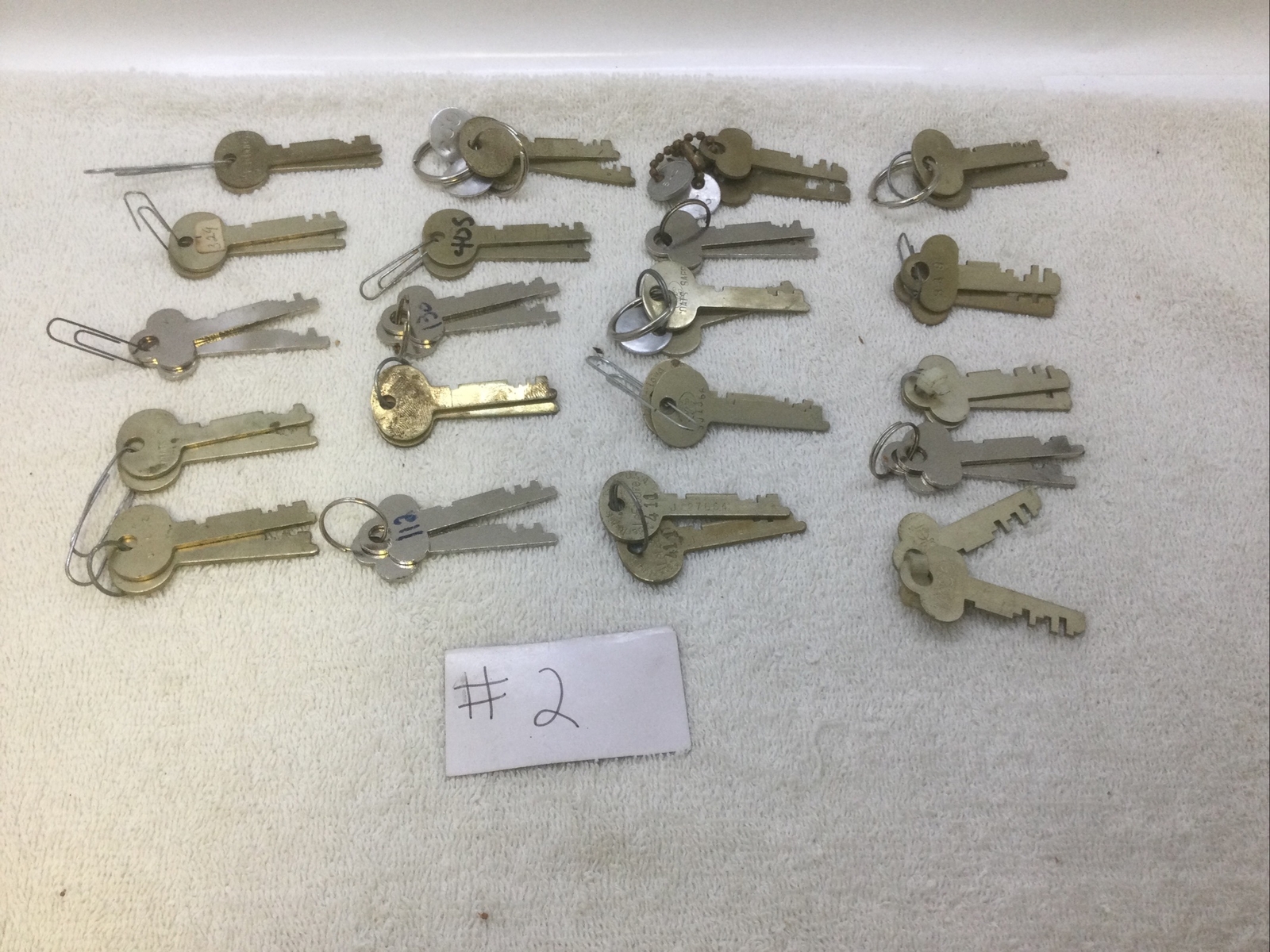 Lot of (20) Pair Safety Deposit Box Keys (40) Total Keys. Each Pair Keyed Alike