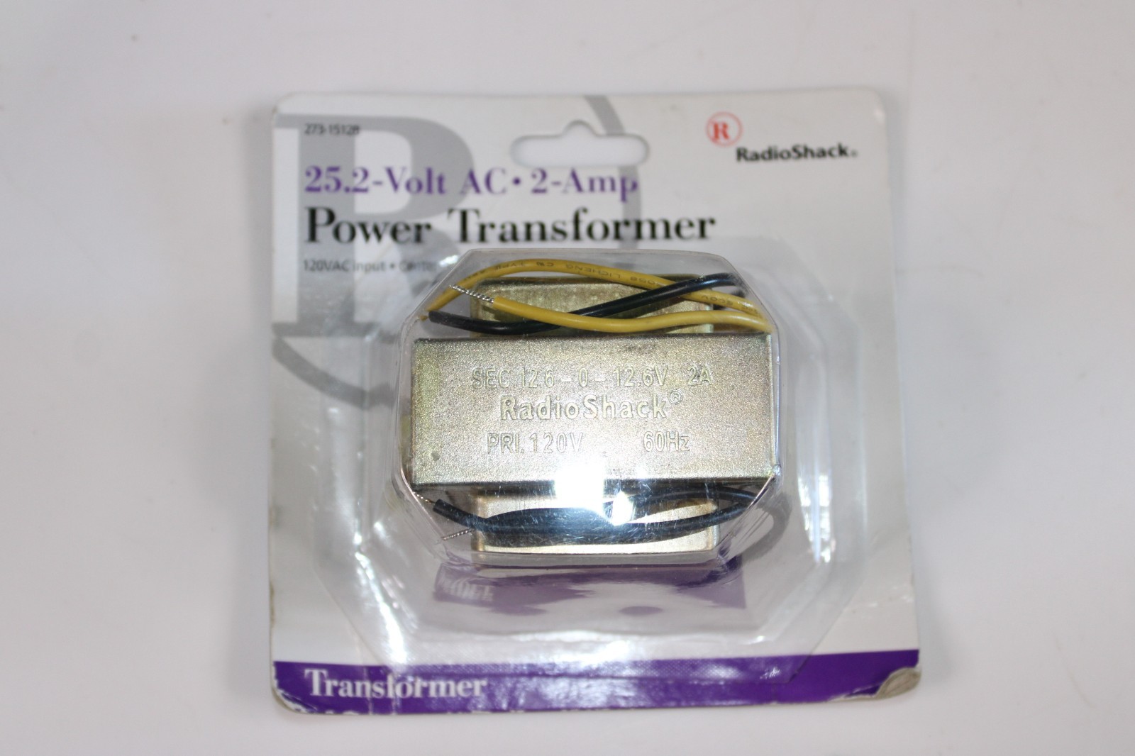 Radio Shack 25.2 Volt AC 2 Amp Power Transformer #273-1512 120VAC, 60Hz - NOS