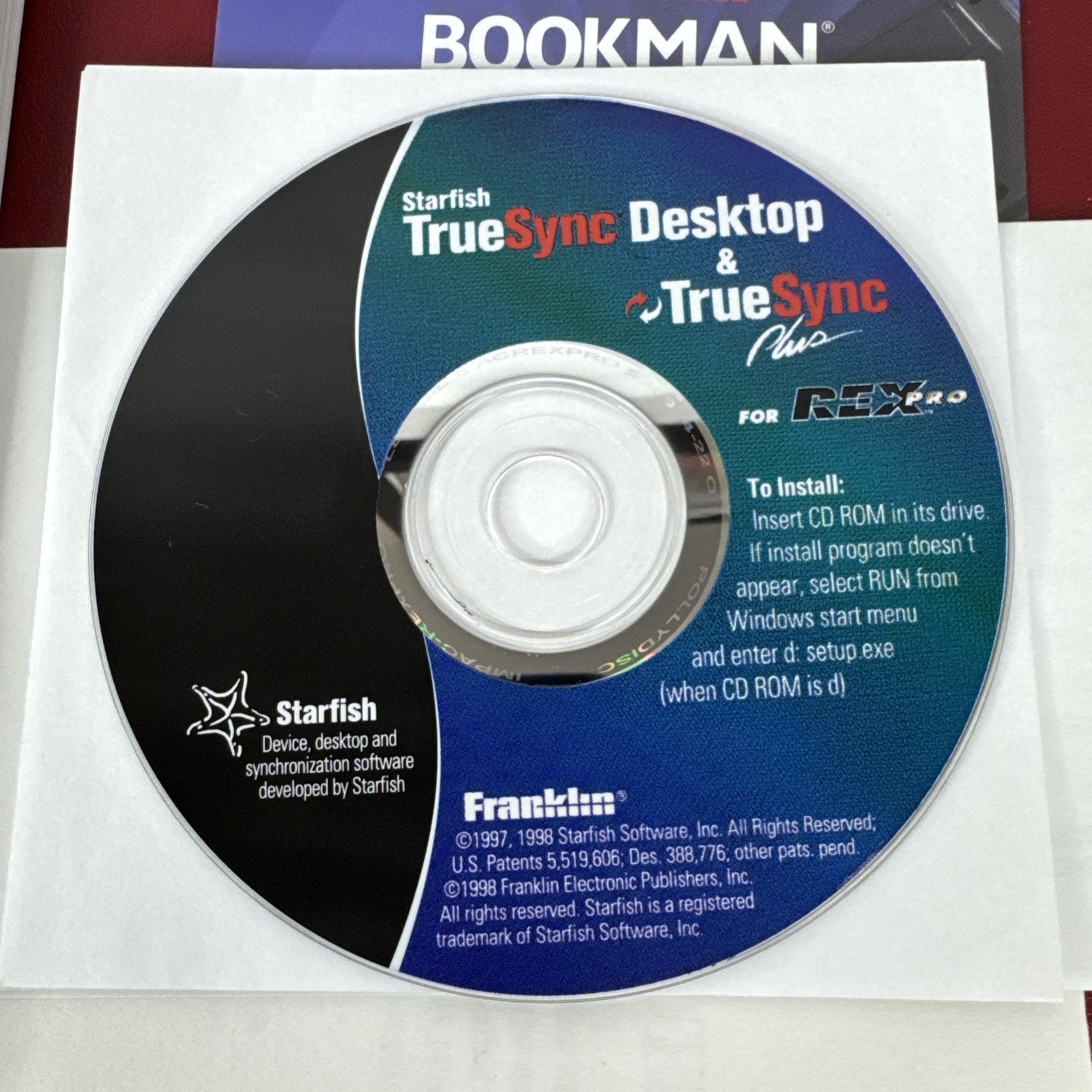 Vintage Starfish TrueSync Desktop & TrueSync Plus CD Rom Software for REXPro