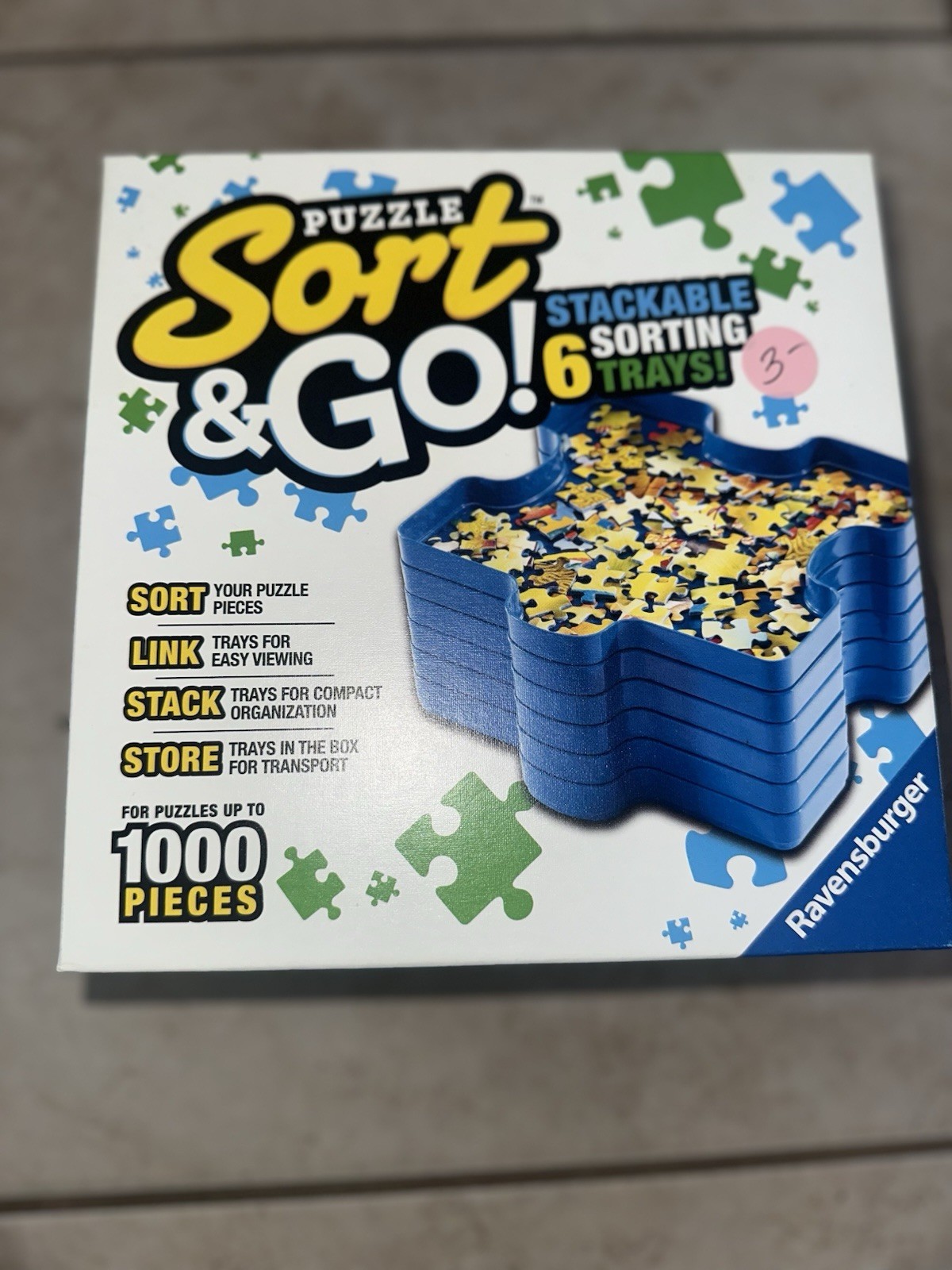 Ravensburger Sort & Go Puzzle Stacking 6 Sorting Trays for 1000 Pieces