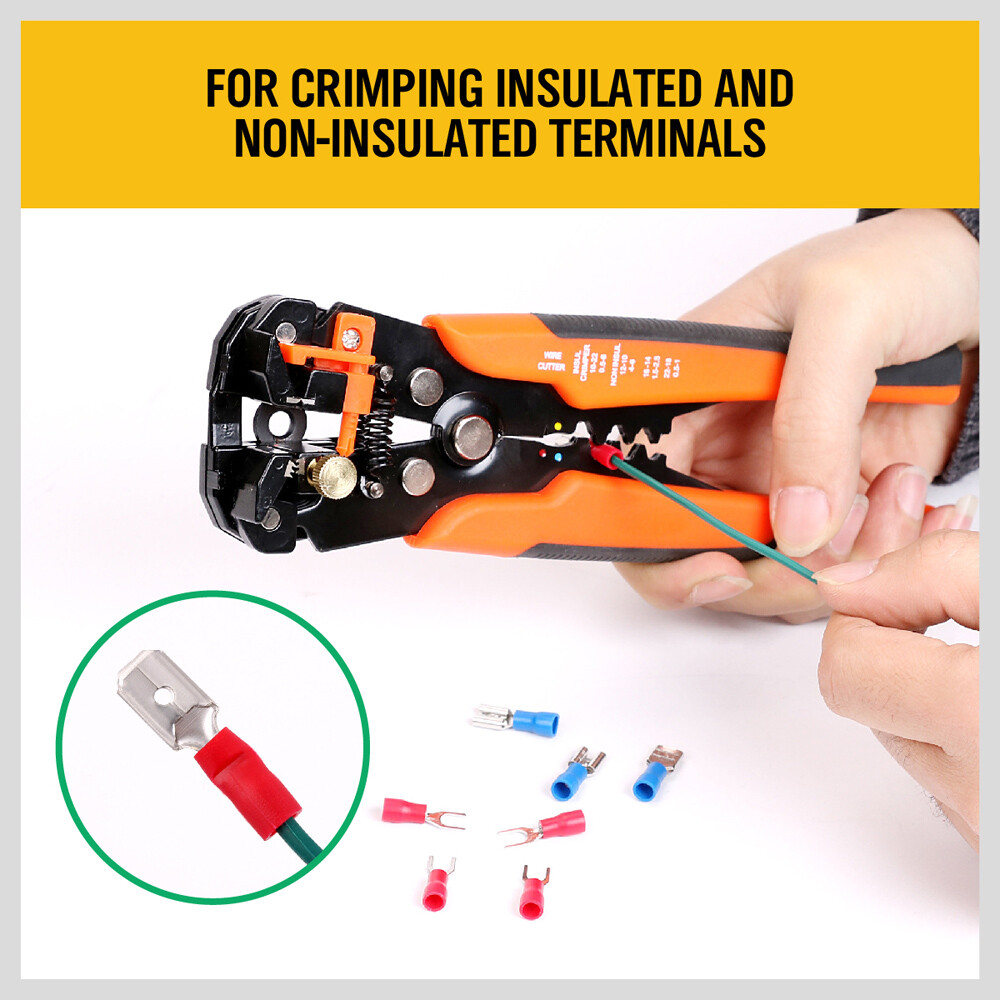 Self Adjusting Insulation Wire Stripper Cutter Crimper Cable Stripping Tools 8"