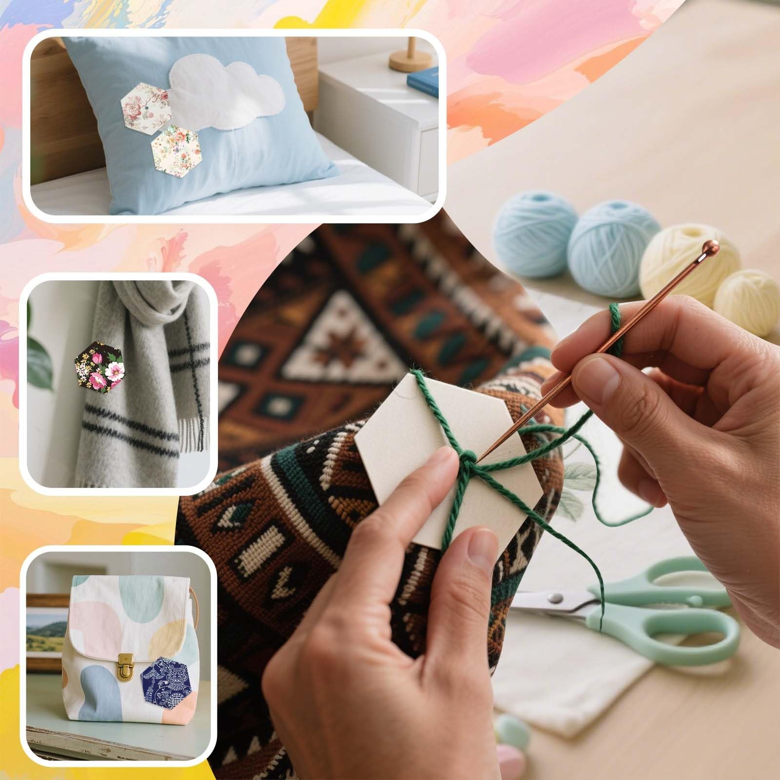 480 PCS 1 Inch Hexagon Paper Piecing Quilting Templates Patchwork Craft