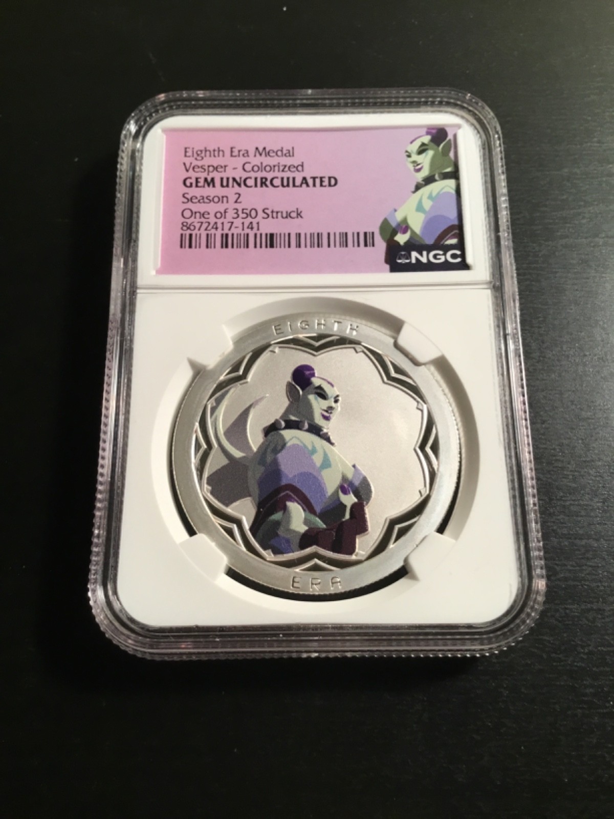 ***Eighth Era VESPER,  Season 2 Medal, Colorized NGC Gem Unc 1 /350***