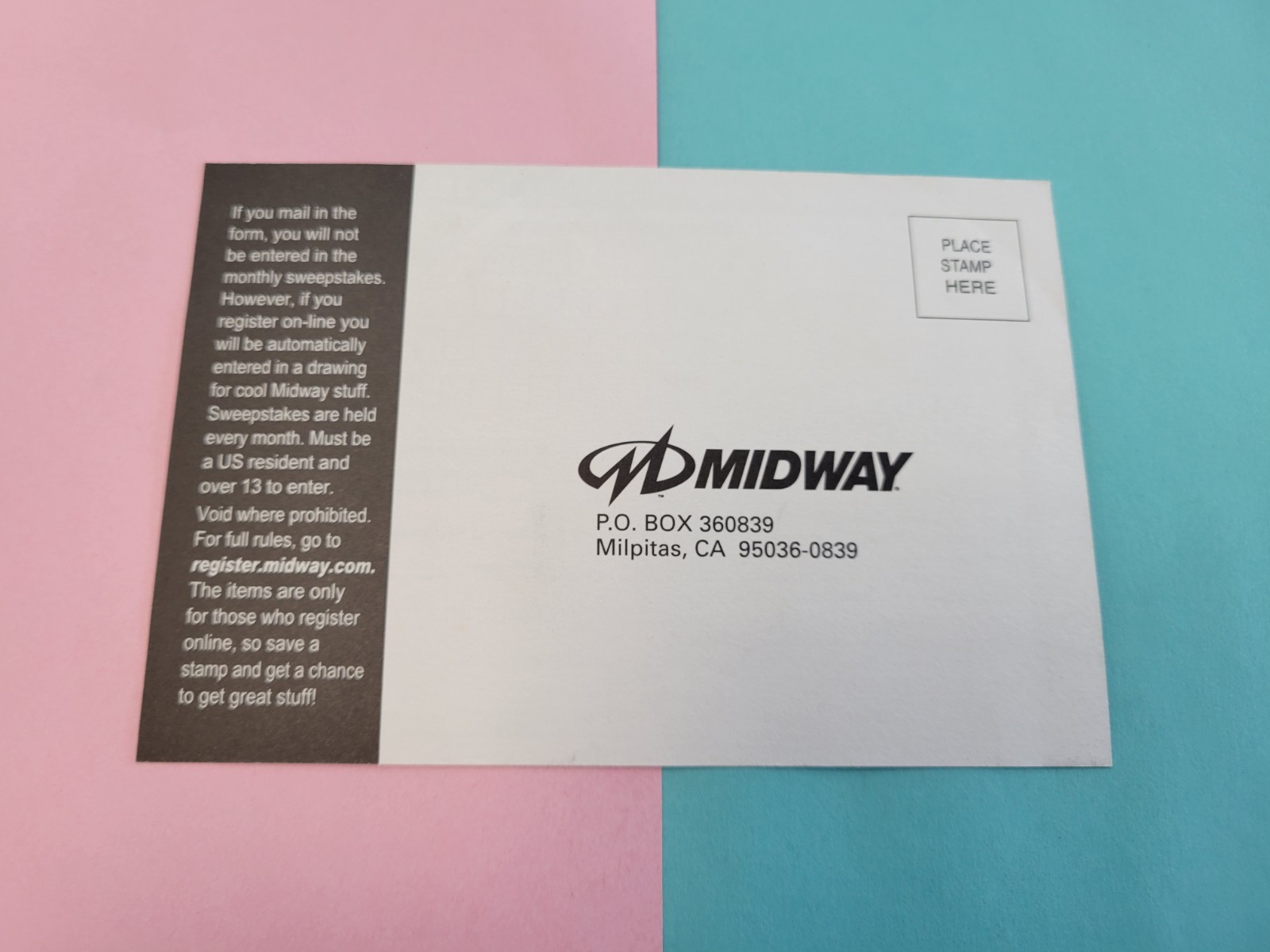 Midway Registration Mail In INSERT ONLY Authentic GameCube PlayStation 2 XBOX