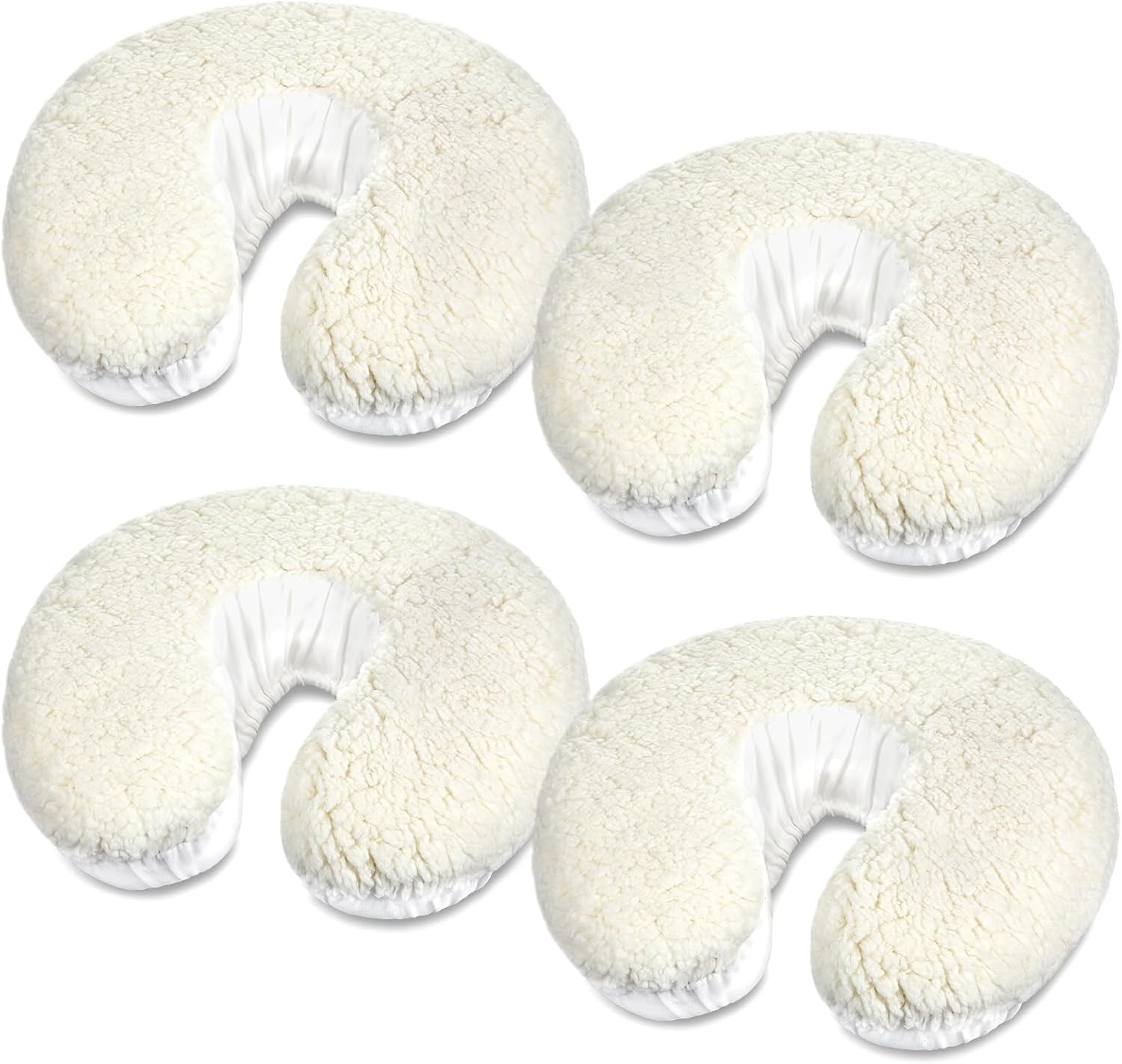 4 Pcs Massage Face Cradle Cover Fleece Massage Table Face Cover Facial Bed Pi...