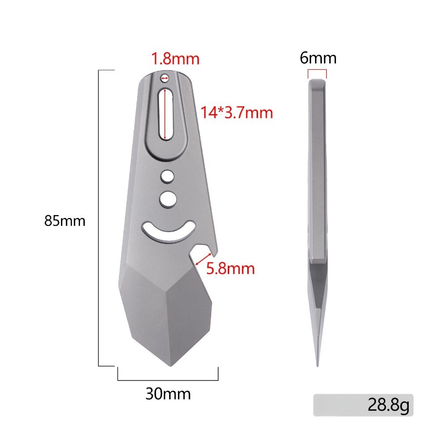 Titanium Alloy Pry Bar Portable EDC Tool Survival Multi Tool
