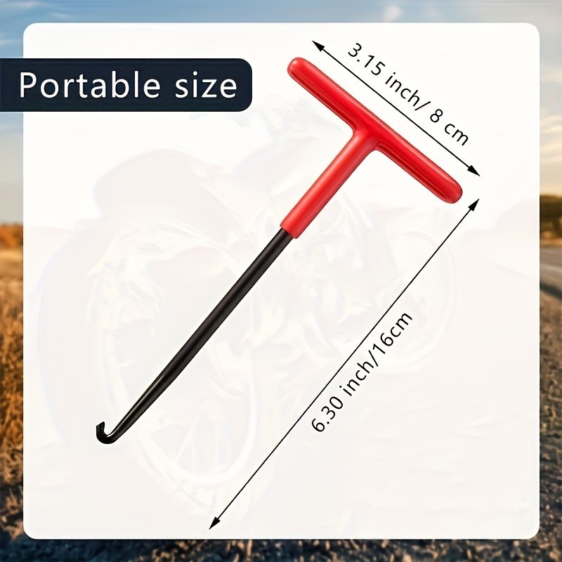 T-Shaped Exhaust Spring Puller with Rubber Grip - Essential Tool for Motorcycles