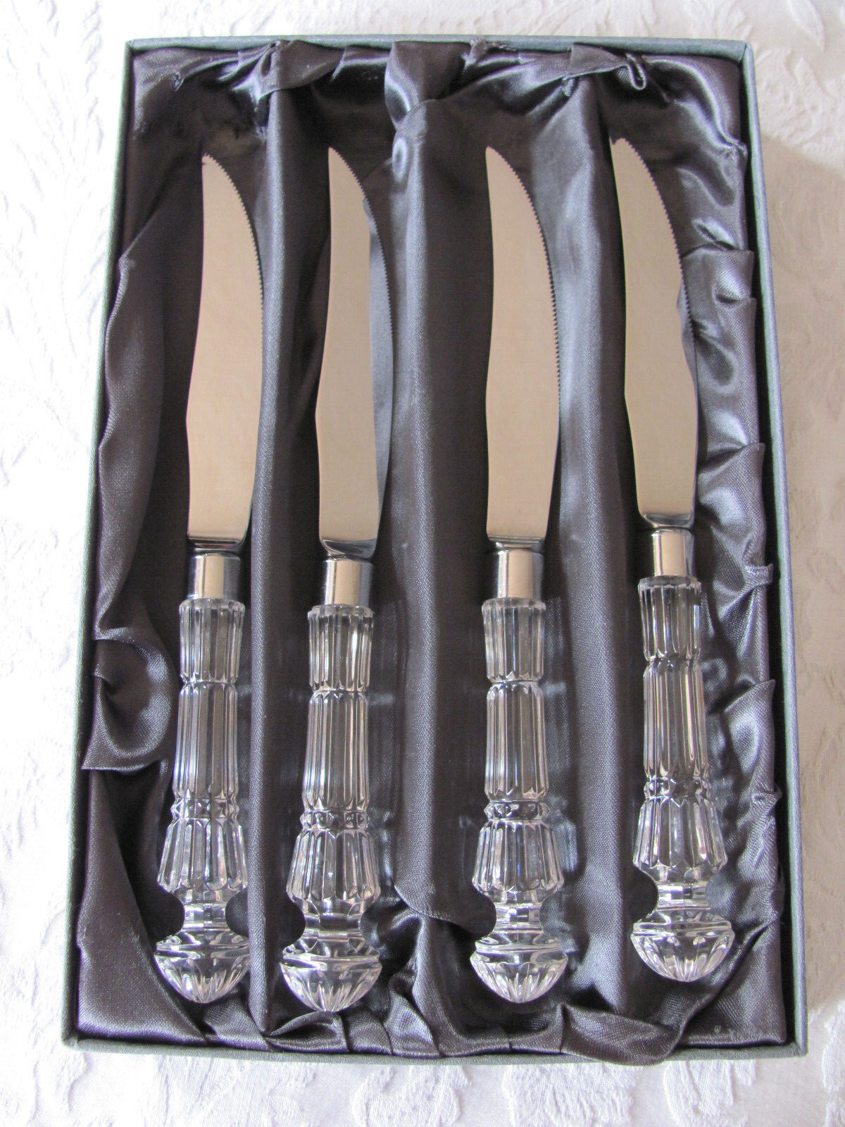 Vintage Waterford Crystal Steak Knives- 4 Piece Set- Signed -In Original Box #2