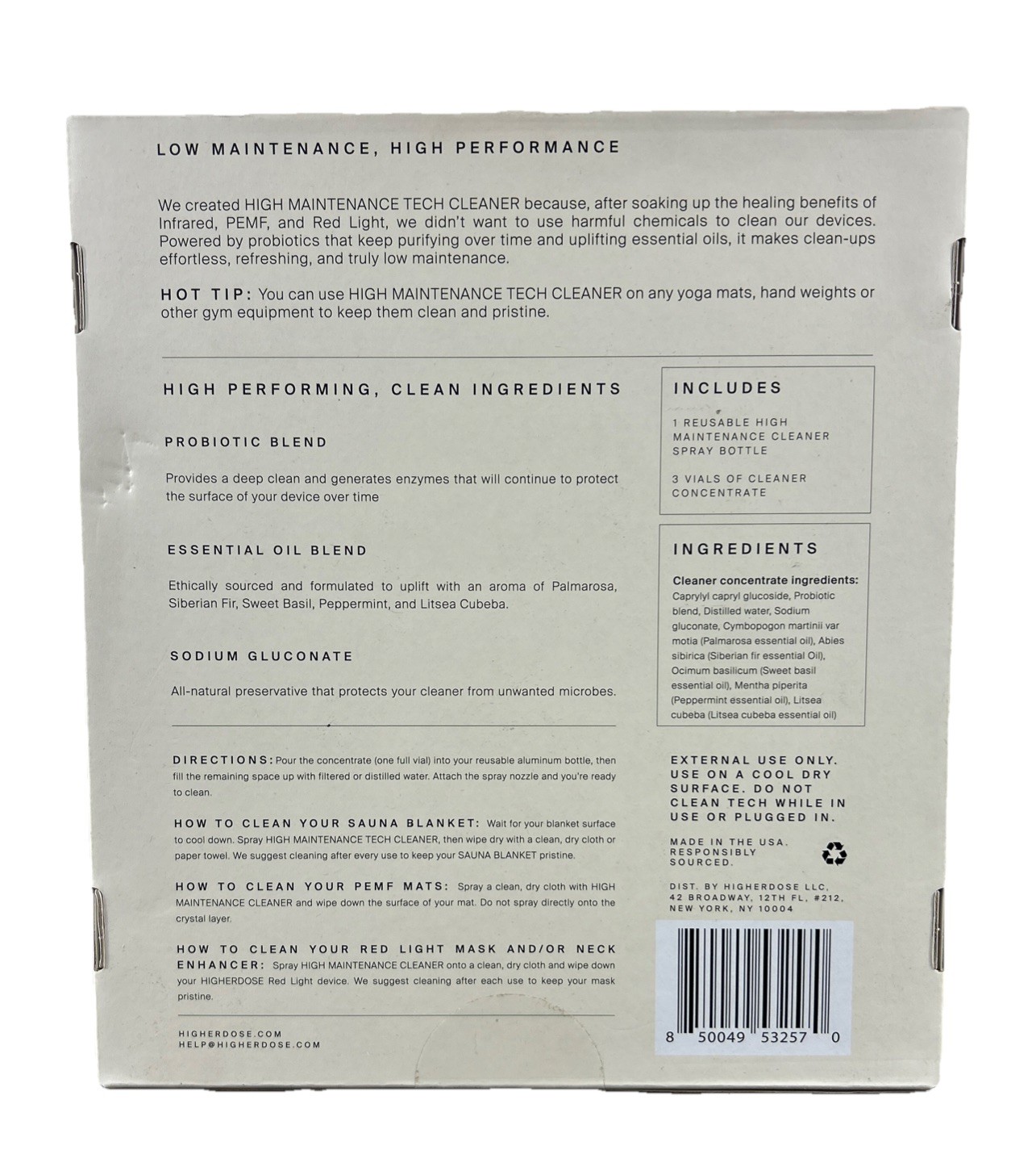 NEW Sealed HigherDOSE High-Maintenance Tech Cleaner Kit Spray Bottle & Refills
