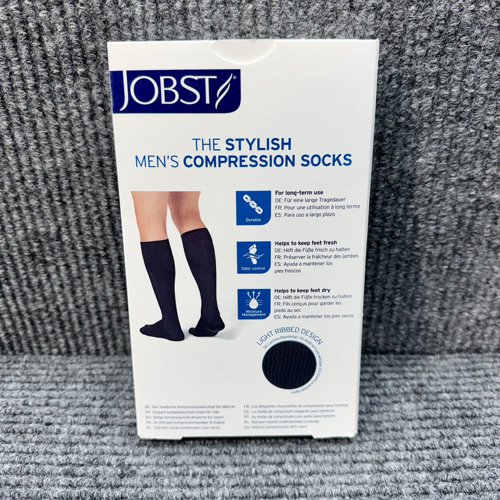 Jobst Mens Compression Stockings Khaki Socks 20-30 mmhg Large Knee CT 115102 New