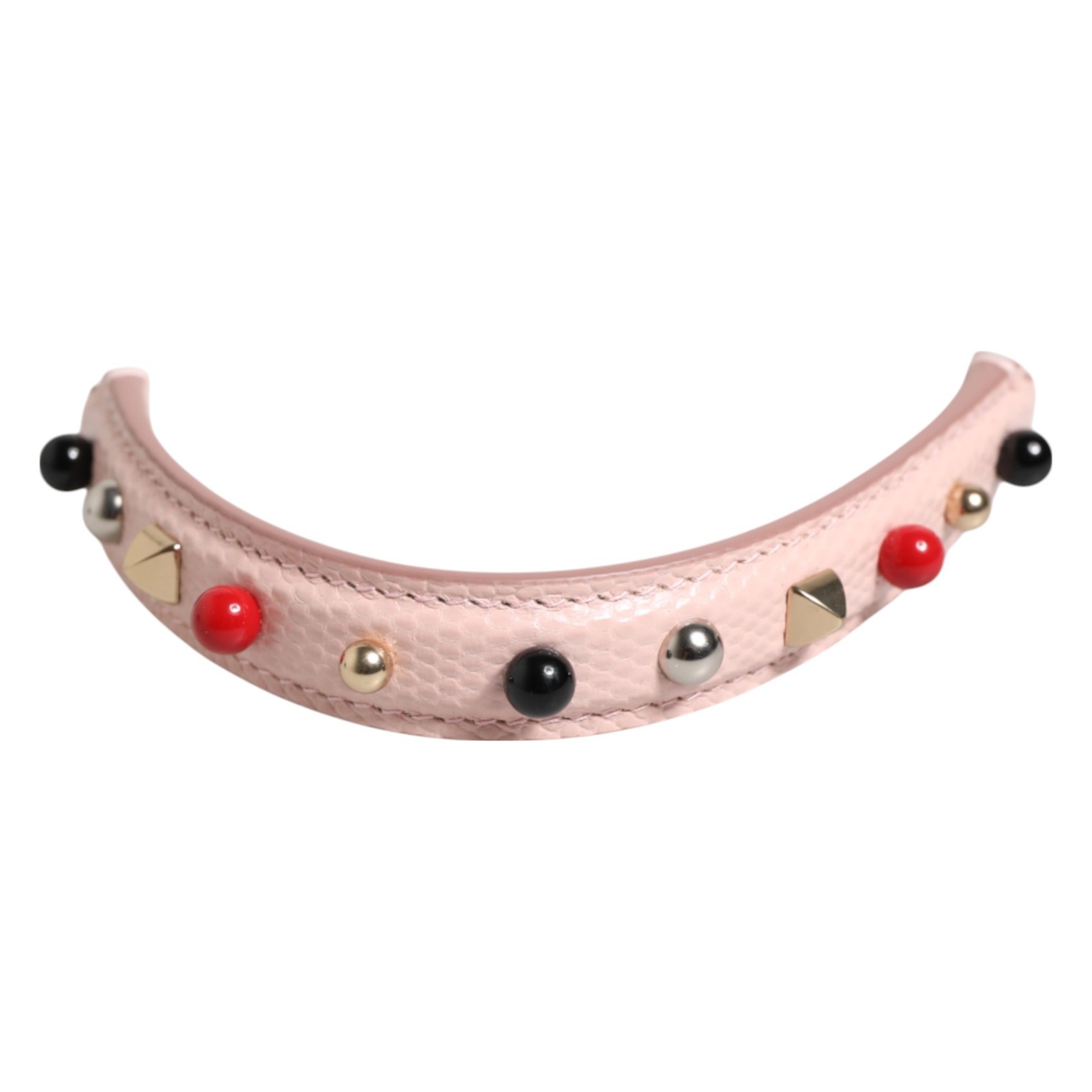 DOLCE & GABBANA Light Pink Embellished Leather Bag Top-Handle 150usd
