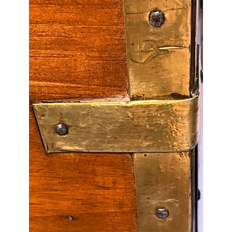 Jenny Lind Trunk Circa 1870 Brass Bound Refinished And Lined By Our Trunksmith