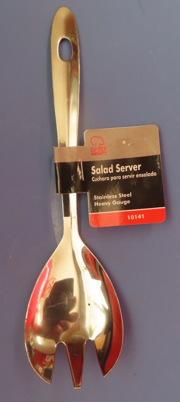 Chef Craft 9.5" Salad Server  Stainless Steel Heavy Gauge # 10141  NEW